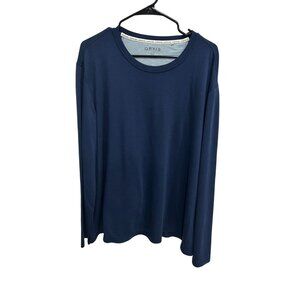 Orvis Crewneck Long Sleeve T-Shirt Navy Blue Sz XXL Casual Everyday Wear